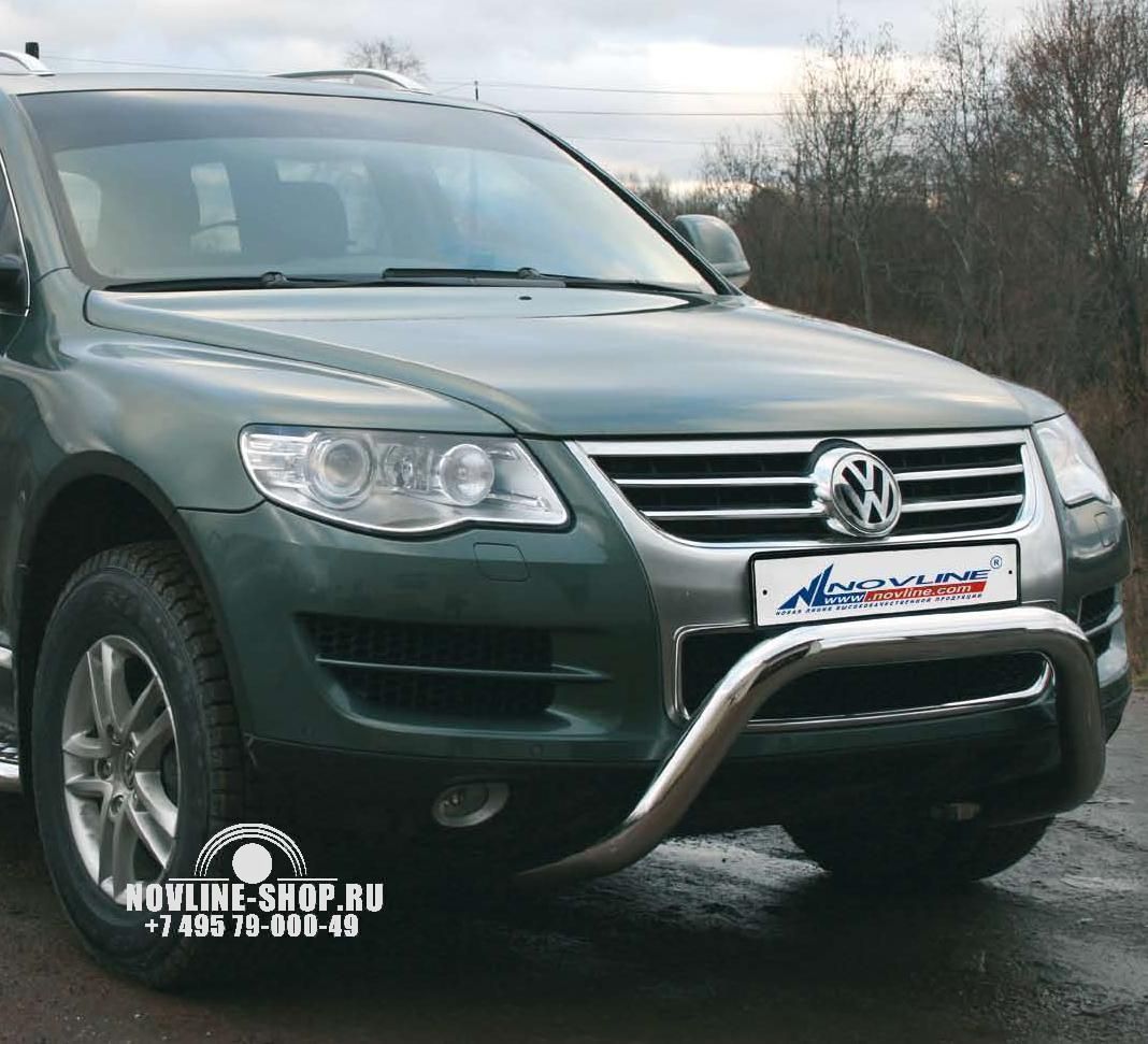 Решетка передняя мини d 76 низкая "Volkswagen Touareg" 2006